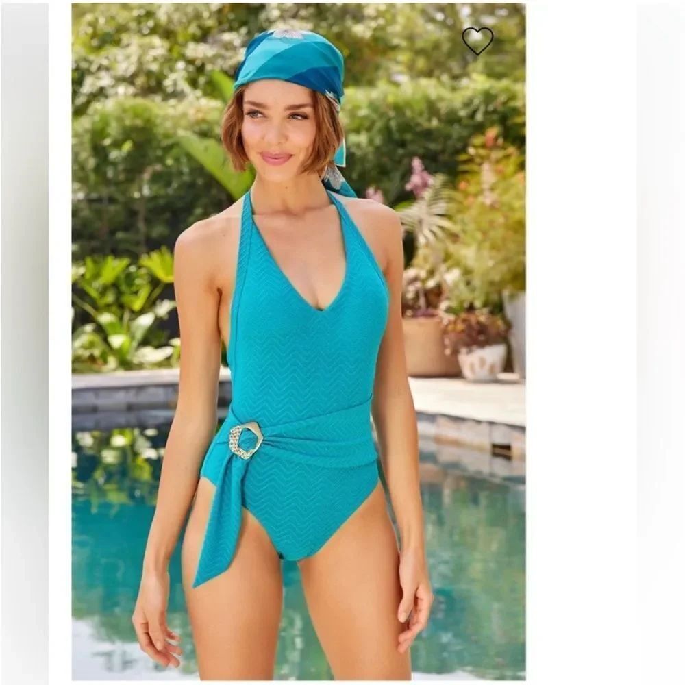 TRINA TURK EMPIRE HALTER ONE PIECE